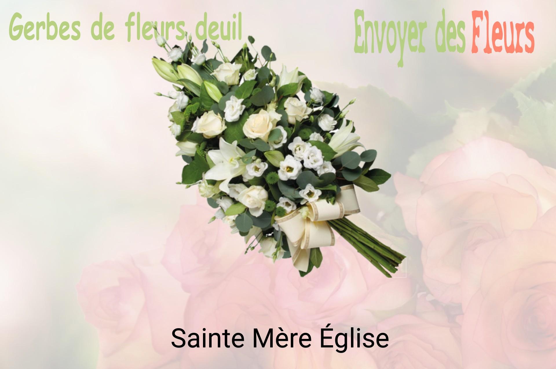 Gerbe de fleurs de deuil livrée à Sainte-Mère-Église